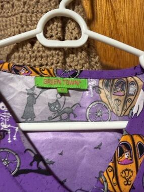 Green Town Women's Purple Halloween Print Top